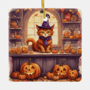 En Céramique ornement de chat d'Halloween #3