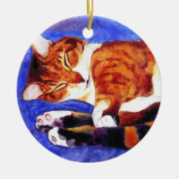 Ornement de chat Tabby à Dormir - "Tigger"