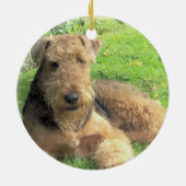 En Céramique Ornement de chien d'Airedale Terrier (Dos)