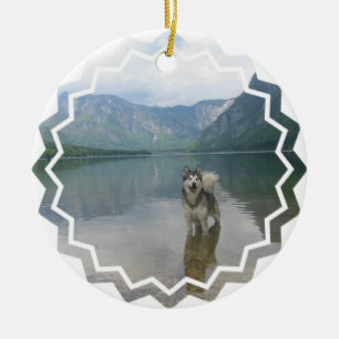 En Céramique Ornement de chien de Malamute