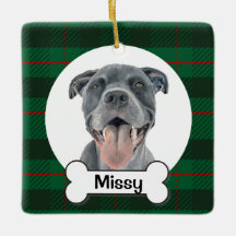 Ornement de chien Pit bull, Ornement de Staffy ble