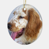 En Céramique Ornement de chiot de springer spaniel (Gauche)