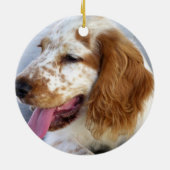 En Céramique Ornement de chiot de springer spaniel (Dos)
