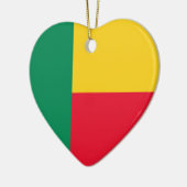 En Céramique Ornement de coeur de drapeau du Bénin (Gauche)