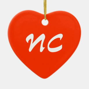 En Céramique Ornement de coeur de la Caroline du Nord