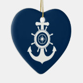 En Céramique Ornement de coeur de marin d'Ancre (Droite)