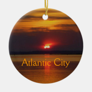 En Céramique Ornement de coucher du soleil d'Atlantic City