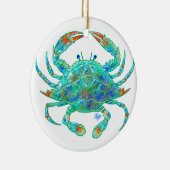 En Céramique Ornement de crabe bleu (Droite)