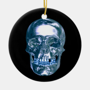 En Céramique Ornement de crâne bleu Chrome