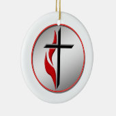 EN CÉRAMIQUE ORNEMENT DE CROIX ET DE FLAMME (Droite)