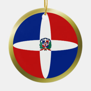 En Céramique Ornement de drapeau de la République Dominicaine