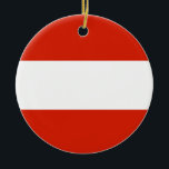 En Céramique Ornement de drapeau de l'Autriche<br><div class="desc">Ornement de coeur avec le drapeau de l'Autriche.</div>