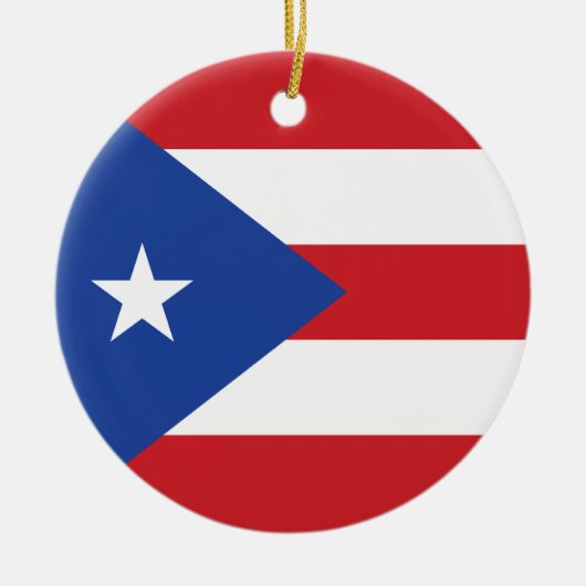 En Céramique Ornement de drapeau de Porto Rico (Devant)