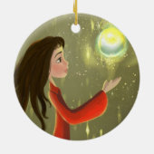 En Céramique ornement de fille et de soleil (Dos)