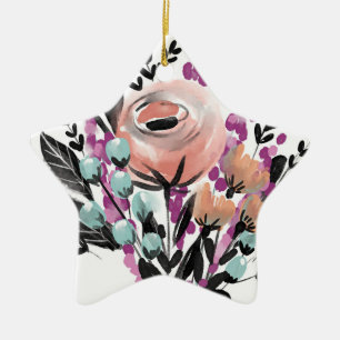 En Céramique Ornement de fleurs peintes