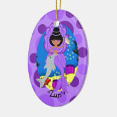 En Céramique Ornement de fleurs violettes Zuri (Gauche)