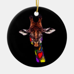 En Céramique Ornement de girafe d'arc-en-ciel
