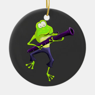 En Céramique Ornement de grenouille de joueur de basson