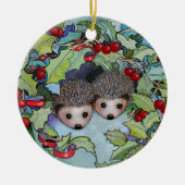 En Céramique Ornement de hérisson de Noël (Devant)