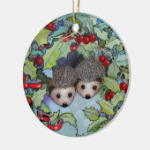 En Céramique Ornement de hérisson de Noël (Gauche)