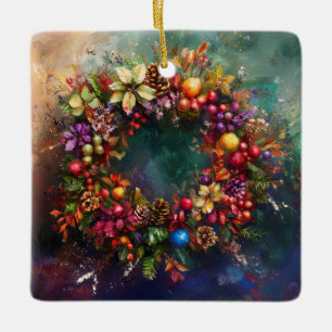 En Céramique Ornement de la couronne de Noël