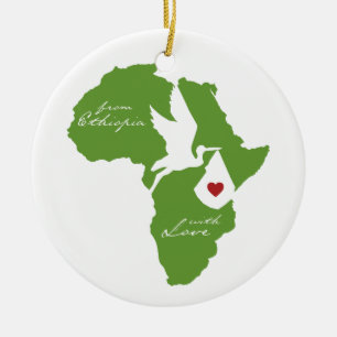 En Céramique Ornement de l'Ethiopie de cigogne d'adoption