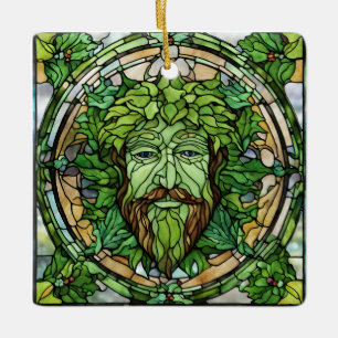 En Céramique Ornement de l'homme vert de verre