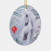 En Céramique Ornement de licorne de Noël (Droite)