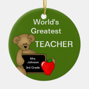 En Céramique Ornement de l'ours de l'enseignant personnalisé