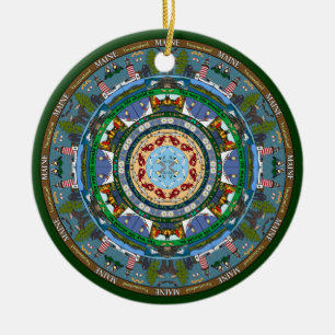 En Céramique Ornement de mandala d'état du Maine