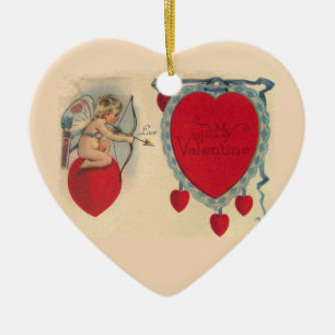 En Céramique Ornement de message de la Saint-Valentin de Cupido