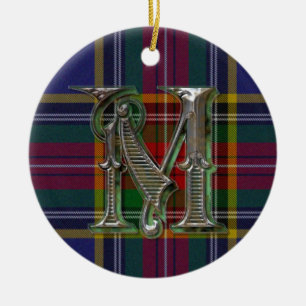 En Céramique Ornement de monogramme de plaid de Macbeth