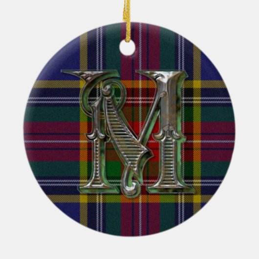 En Céramique Ornement de monogramme de plaid de Macbeth (Dos)