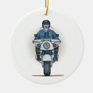 En Céramique Ornement de moto de police