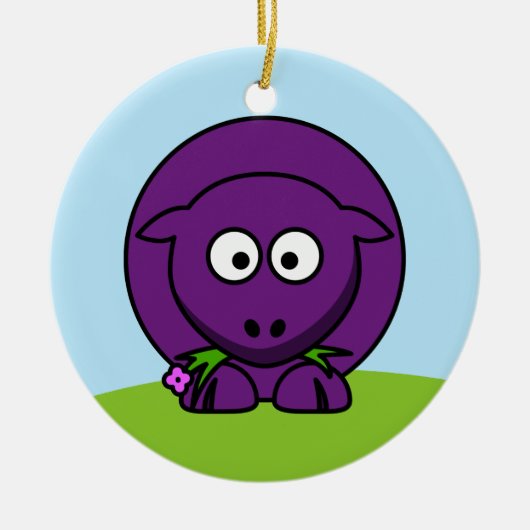 En Céramique Ornement de mouton pourpre (Devant)