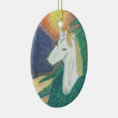 En Céramique Ornement "de Noël de licorne" (Droite)
