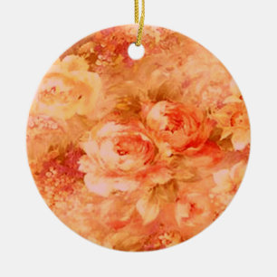 En Céramique Ornement de peinture à fleurs