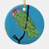 En Céramique ornement de perroquet vert et de sirène (Devant)