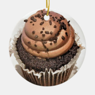En Céramique Ornement de petit gâteau de chocolat rond