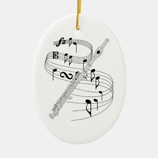 En Céramique Ornement de petite flûte (Devant)