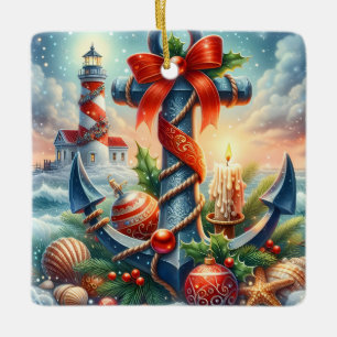 En Céramique Ornement de phare de Noël