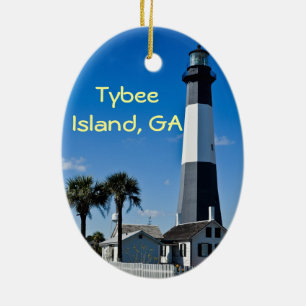 En Céramique Ornement de phare d'île de Tybee