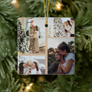 En Céramique Ornement de photo de Noël, Collage de photos de No