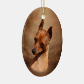 En Céramique Ornement de Pinscher miniature (Droite)