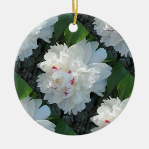 En Céramique Ornement de pivoines multicoches