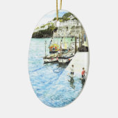 En Céramique Ornement "de port de Looe" (Gauche)
