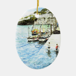 En Céramique Ornement "de port de Looe"