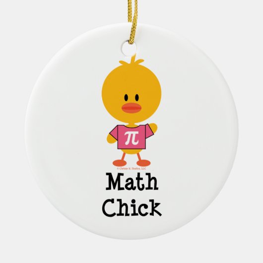 En Céramique Ornement de poussin de maths (Devant)