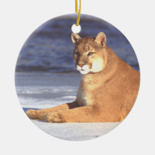 En Céramique Ornement de repos de puma