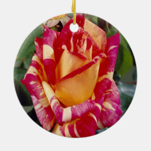 En Céramique Ornement de roses jaunes roses